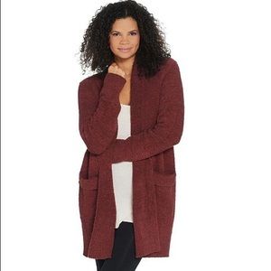 Barefoot Dreams Cozy Chic Burgandy Cardigan